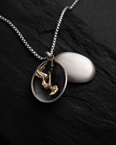 Pendentif en argent SECRET DESIRE (Incrustation d'or)