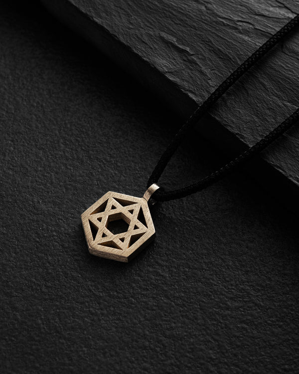 Pendant HEBREW STAR (14k yellow gold)