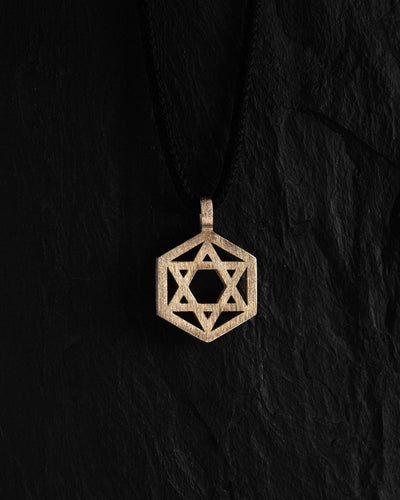 Anhänger HEBRÄISCHER STERN (14k Gelbgold)