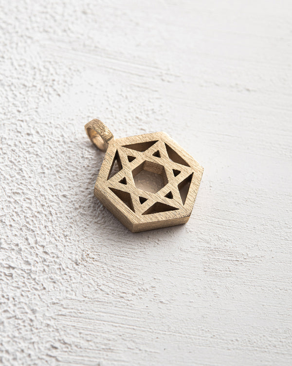 Pendant HEBREW STAR (14k yellow gold)