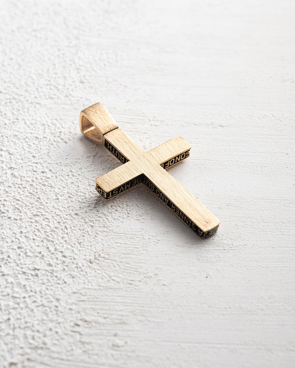 Kreuz JESUS ​​GEBET (14 Karat Gelbgold)