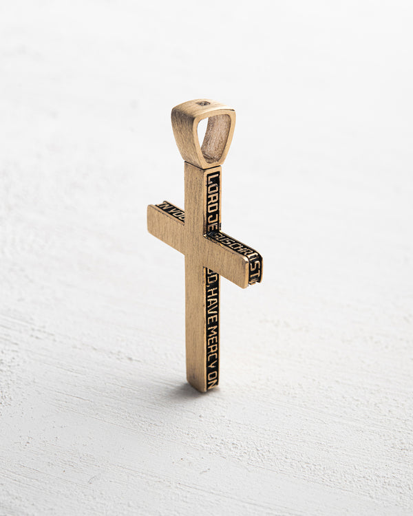 Kreuz JESUS ​​GEBET (14 Karat Gelbgold)