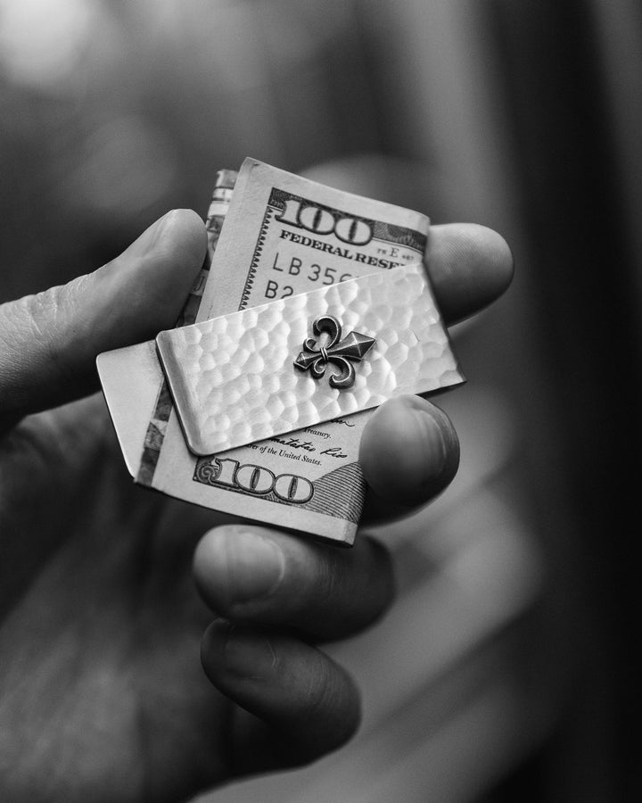 Silver money clip FLEUR DE LIS