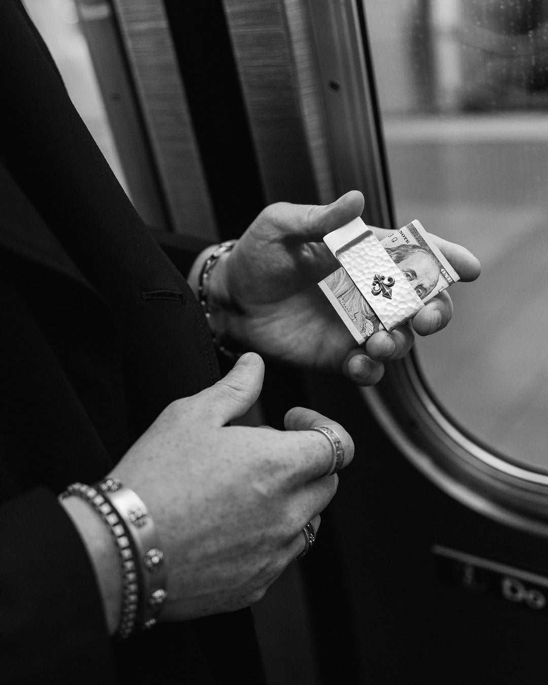 Silver money clip FLEUR DE LIS