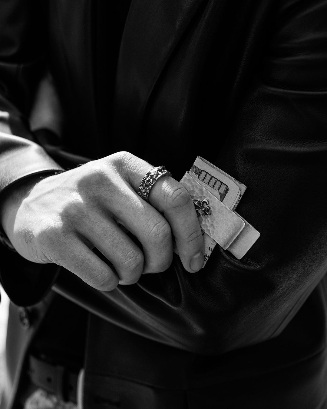 Silver money clip FLEUR DE LIS