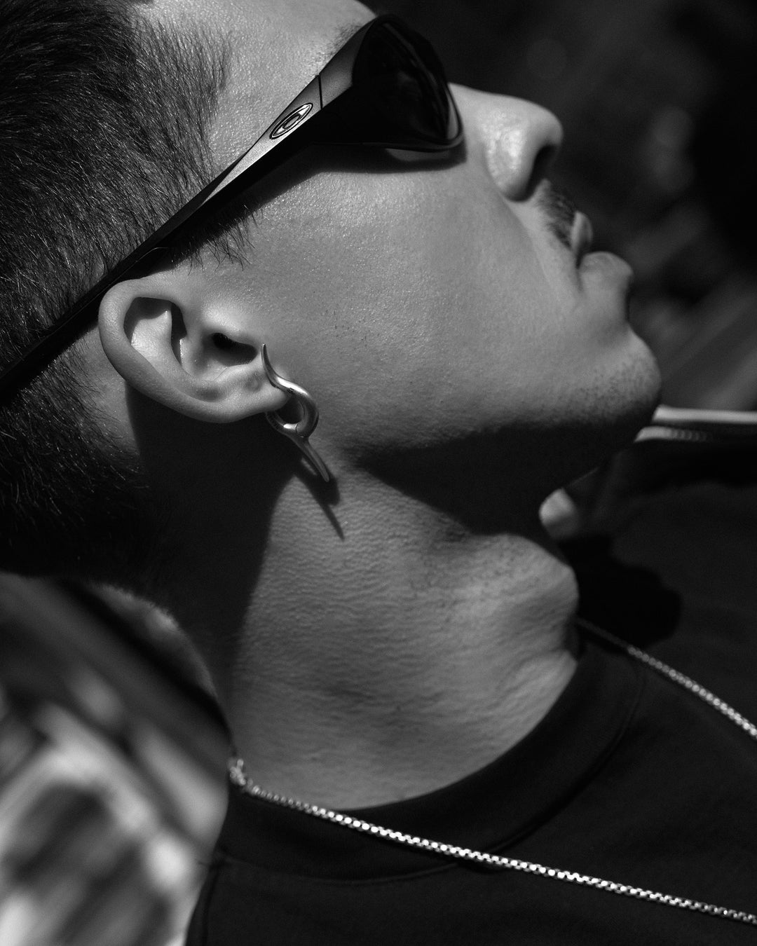 Boucle d'oreille unique en argent FLAME