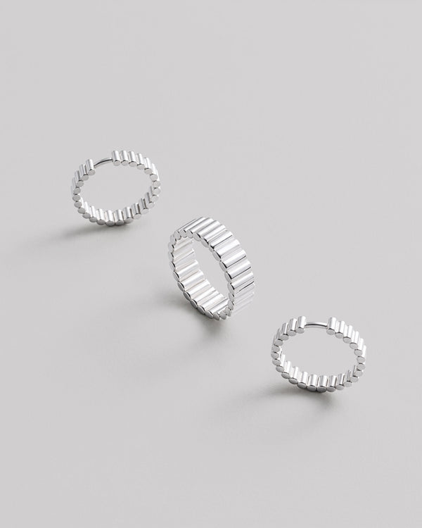 Silver hoop earrings RHYTHM