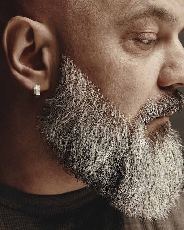 Boucle d'oreille simple en argent FACETTES