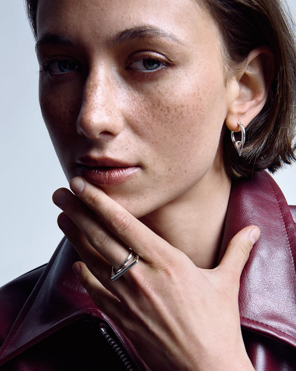 Silver hoop earrings THE THORN