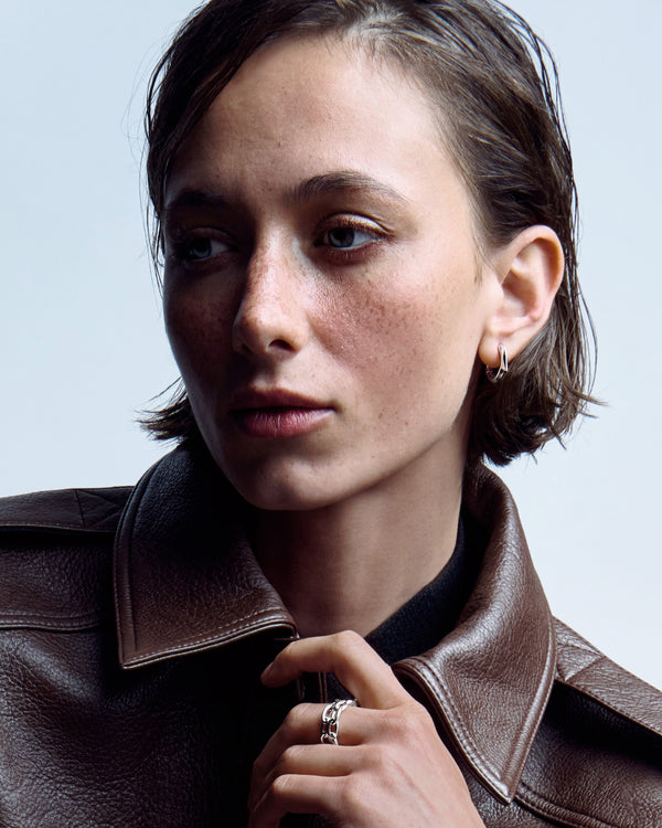 Silver hoop earrings THE THORN