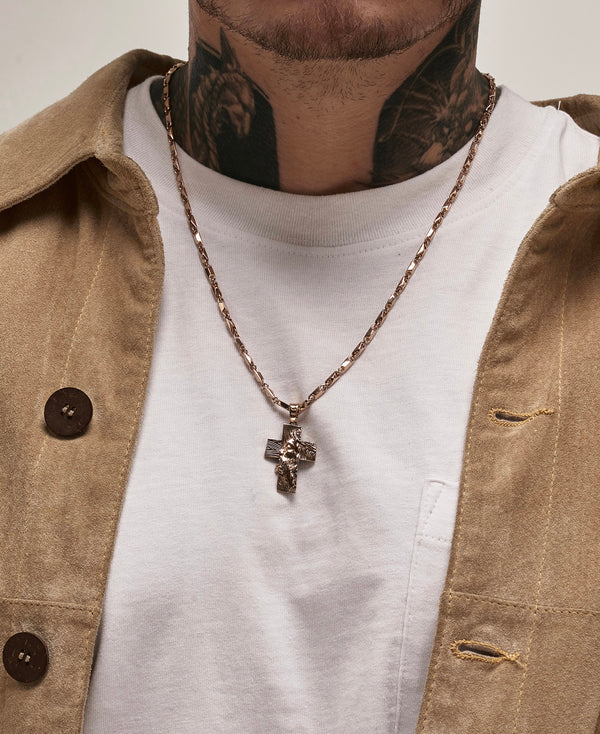 14k rose gold cross THE FACE OF FAITH