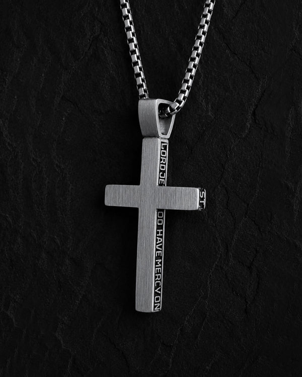 Silver cross JESUS PRAYER