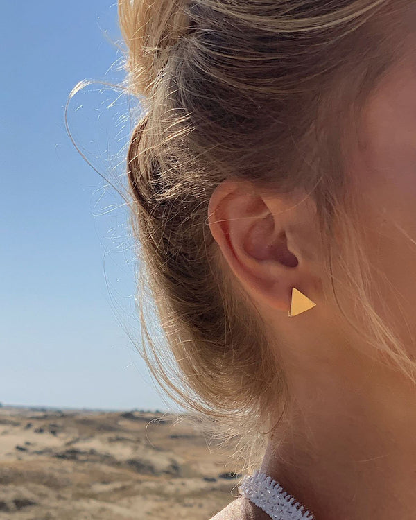 Earrings TRIANGLE (14k yellow gold)