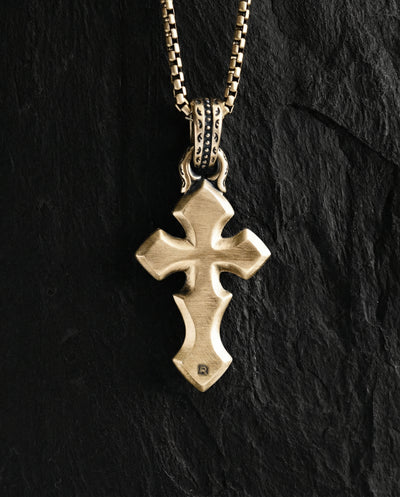Cross INITIUM ET FINIS (14k yellow gold)