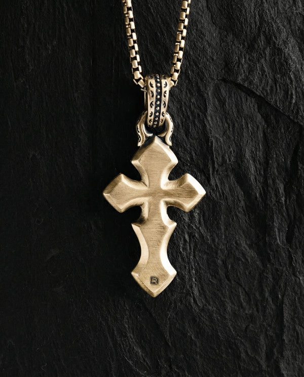 Cross INITIUM ET FINIS (14k yellow gold)