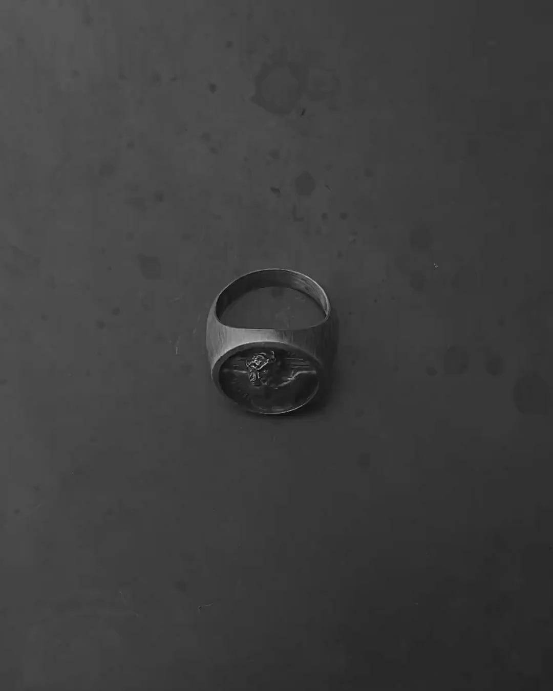 Silver ring JESUS CHRIST. SACRIFICE