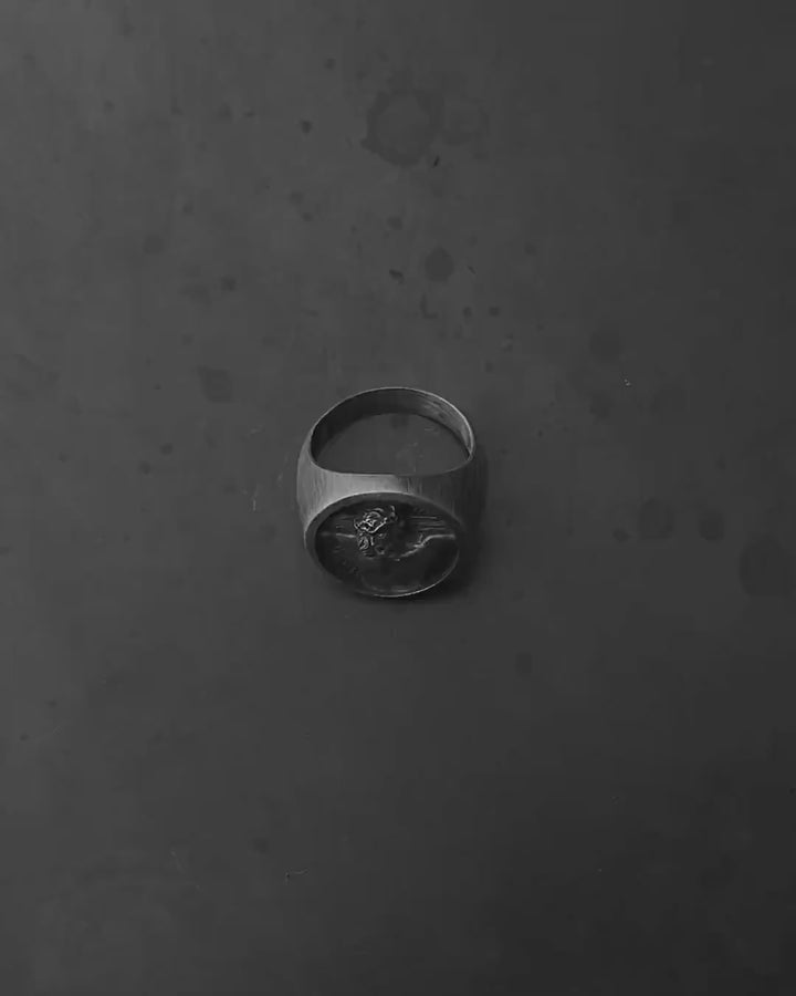 Silver ring JESUS CHRIST. SACRIFICE