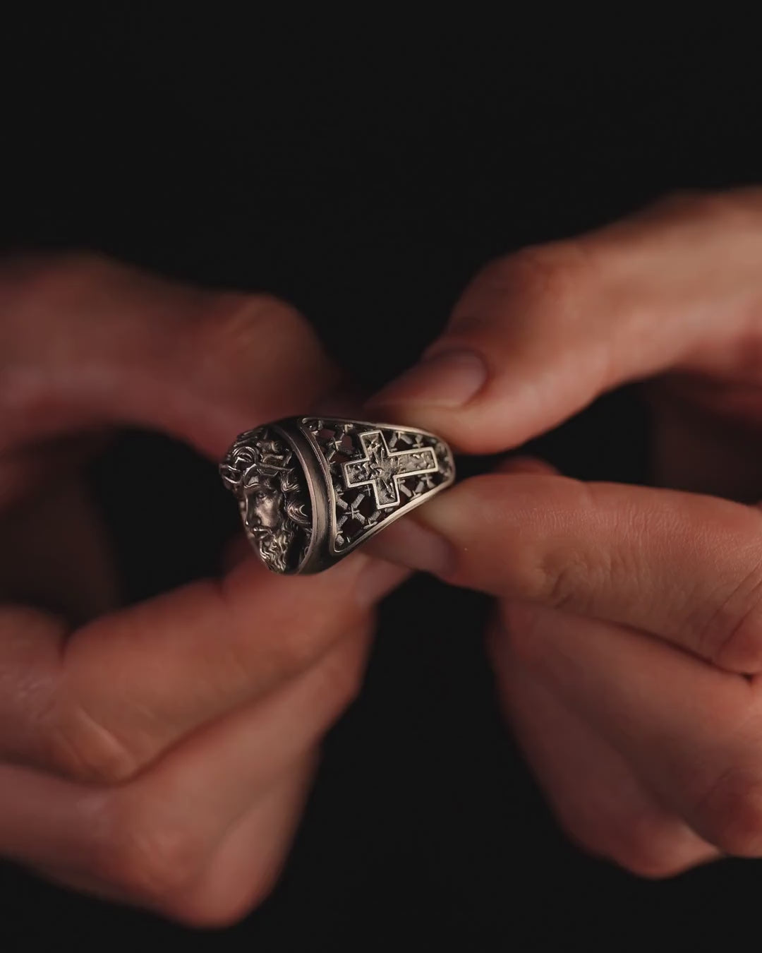 JESUS CHRIST silver ring