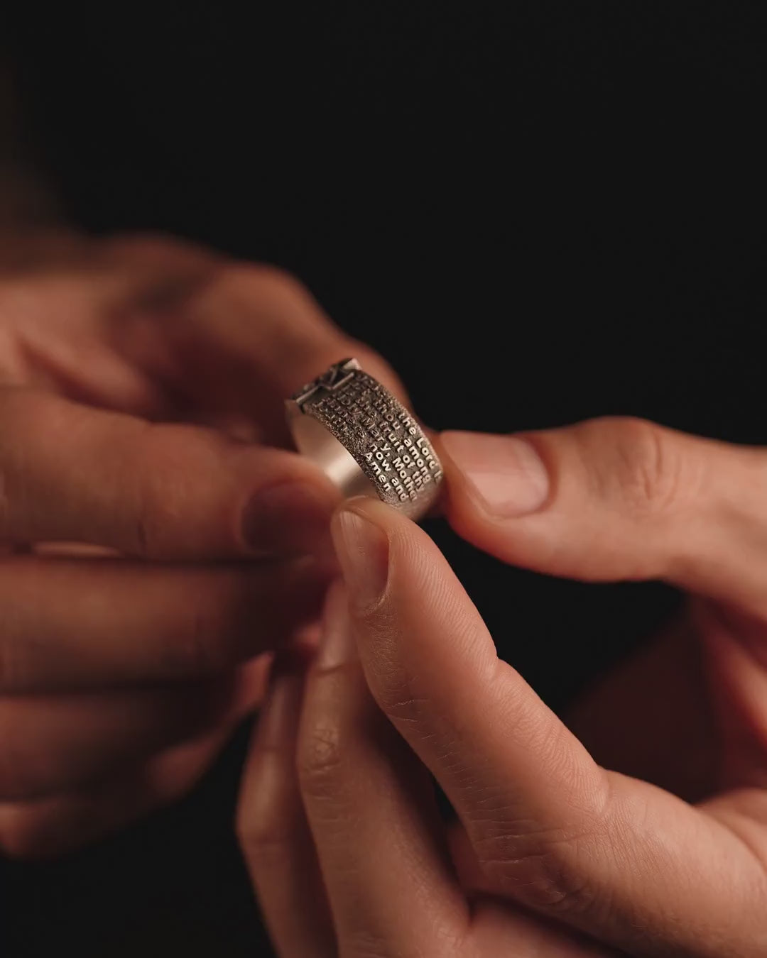 Bague en argent PRIÈRE À JE VOUS SALUE MARIE