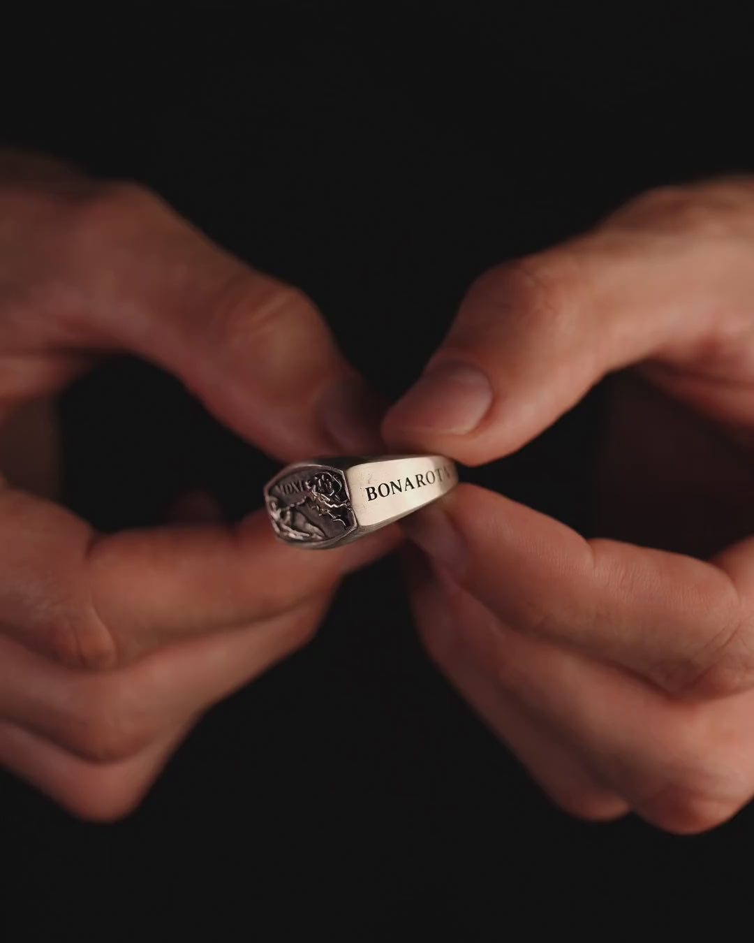 Silver ring THE CREATION OF ADAM - MICHELANDELO