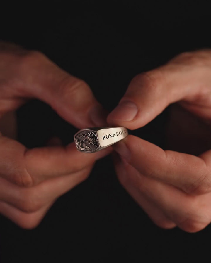 Silver ring THE CREATION OF ADAM - MICHELANDELO