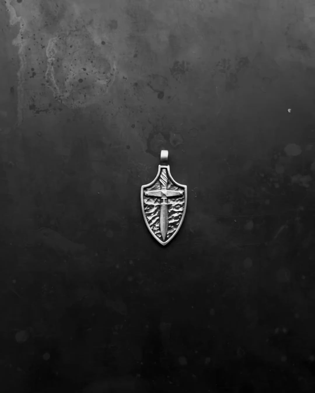 Silver pendant SWORD ON SHIELD