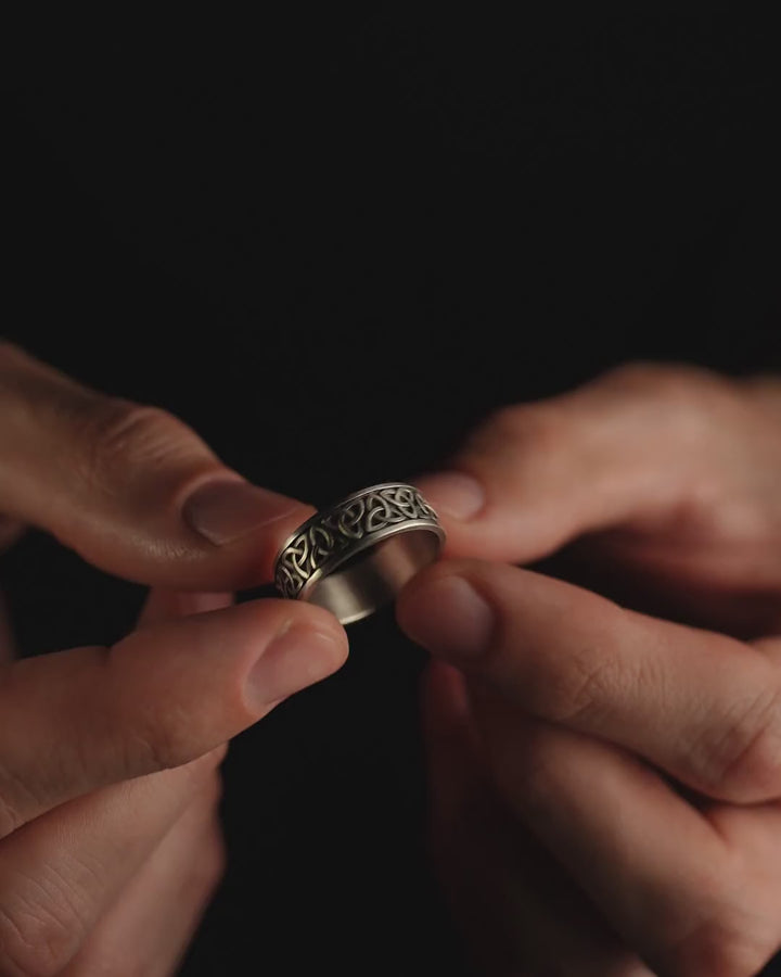 Silver ring - CELTIC KNOT AND SWAROG
