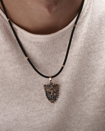 Pendant - shield ST. MICHAEL ARCHANGEL (14k rose gold)