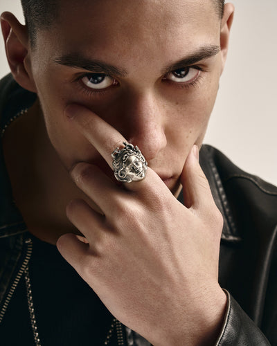 Silver ring GORGON MEDUSA