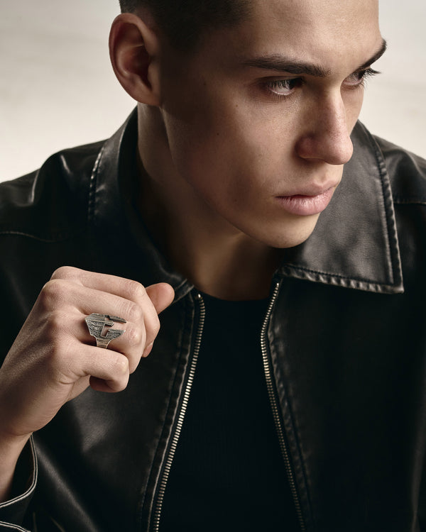 Anello in argento ELMO DEL GUERRIERO SPARTANO