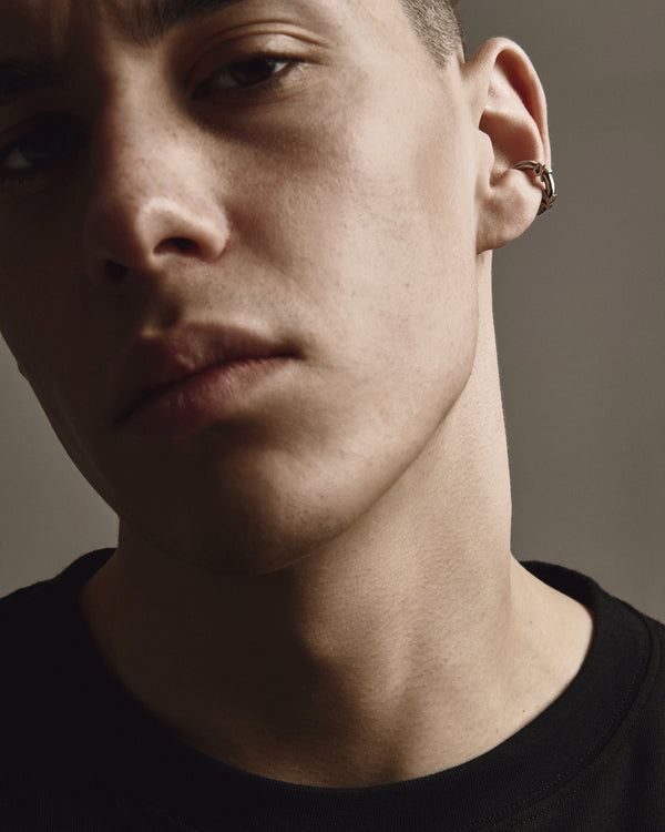 Silver single earring - cuff REYTEL