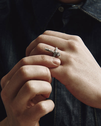 Silver ring JESUS CRUCIFIX INRI