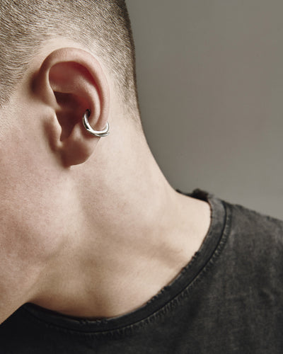 Silver mono ear cuff SIEGER