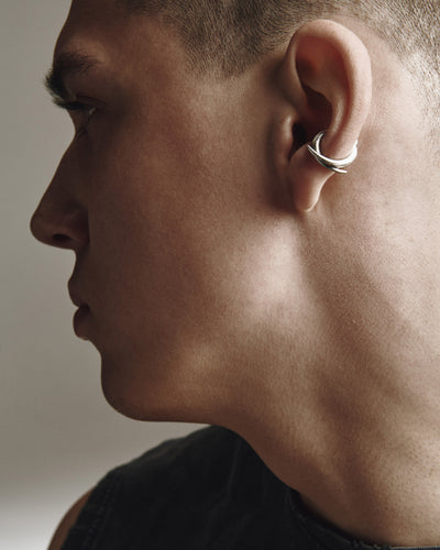 Silver mono ear cuff SIEGER