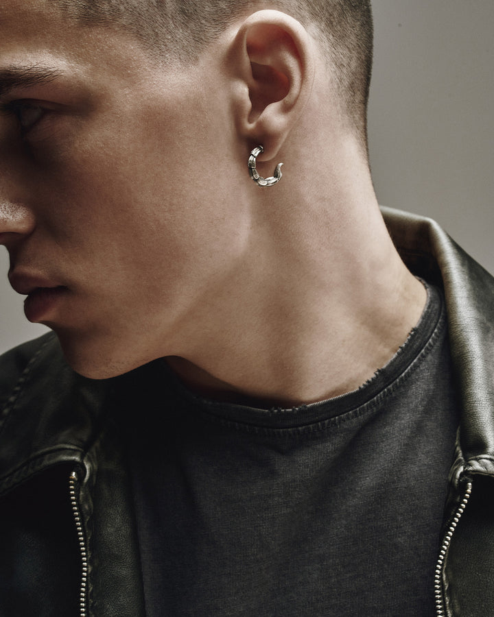 Silver single earring SCORPIO