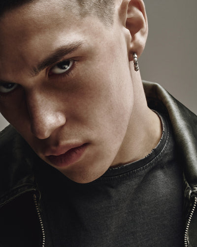 Silver single earring SCORPIO