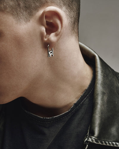 Orecchino singolo in argento REYTEL