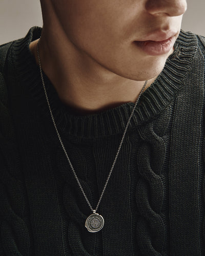 Silver pendant on a chain CARPE DIEM POLAR STAR