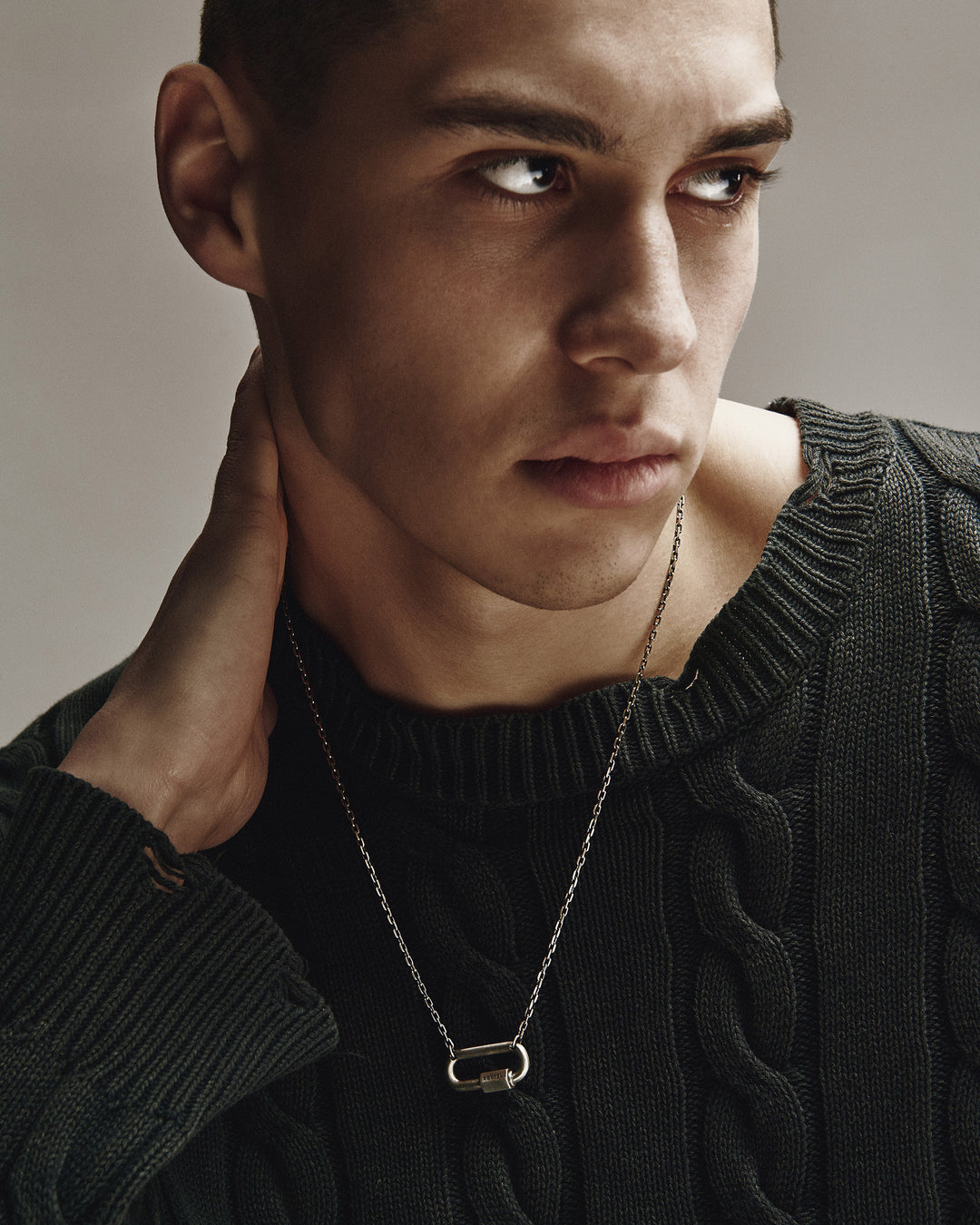 Silver pendant on chain KARABIN