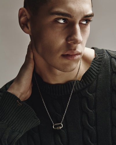 Silver pendant on chain KARABIN